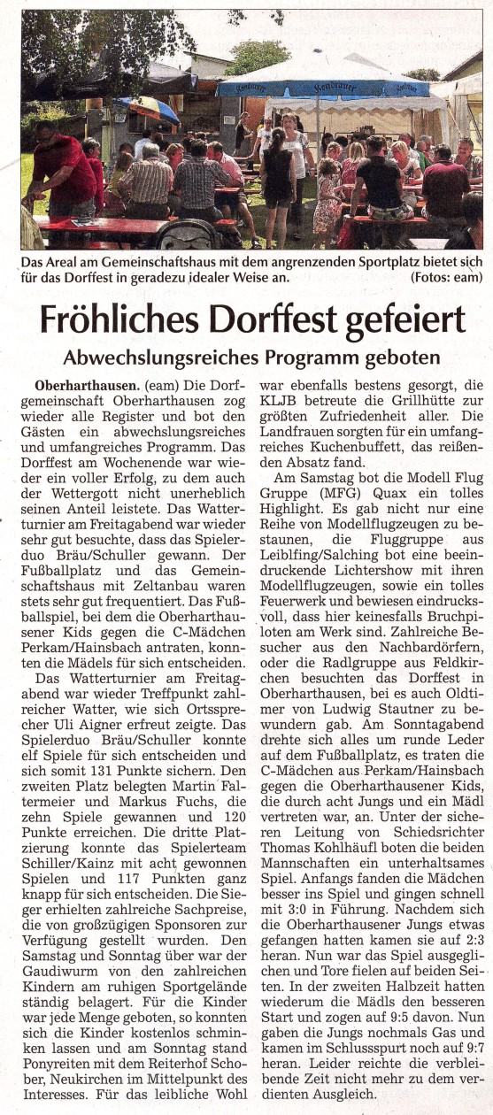 Zeitung Dorffest 2013