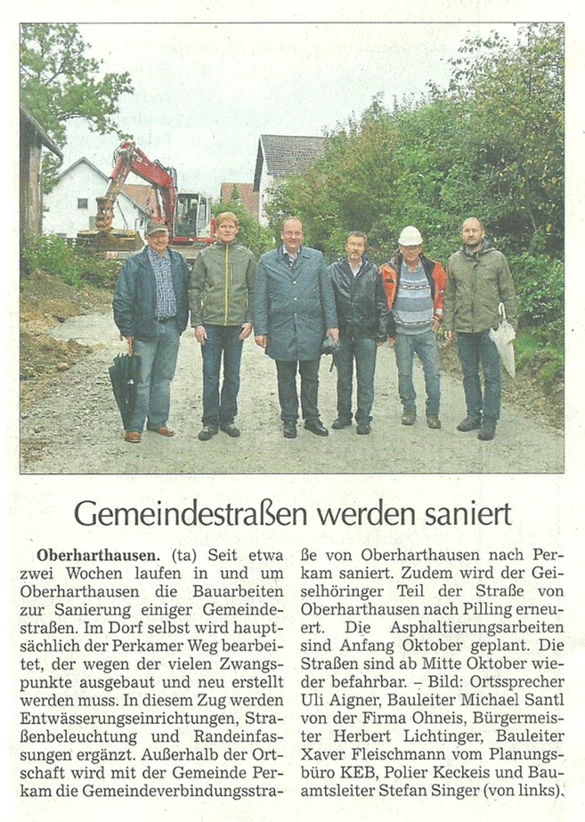 Zeitungsartikel Asphaltierung