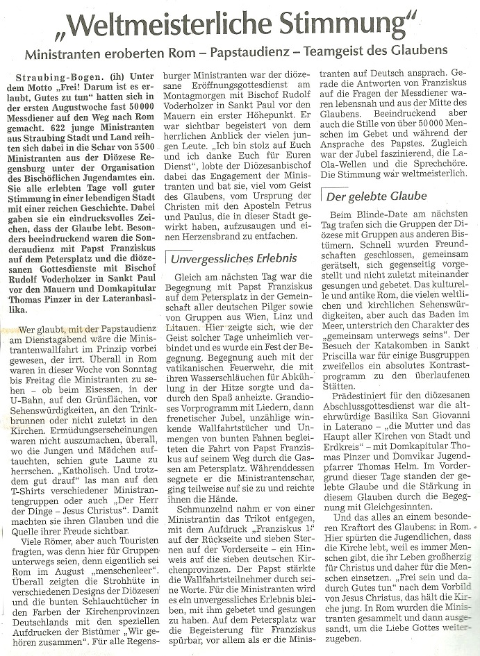 Nachbericht Zeitung