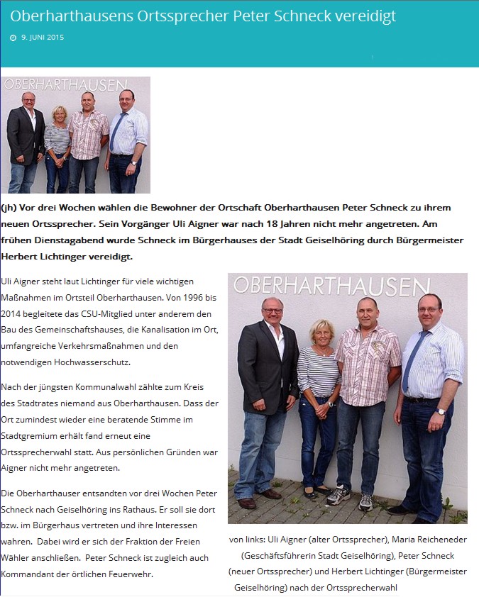 Regio aktuell Ortssprecherwahl