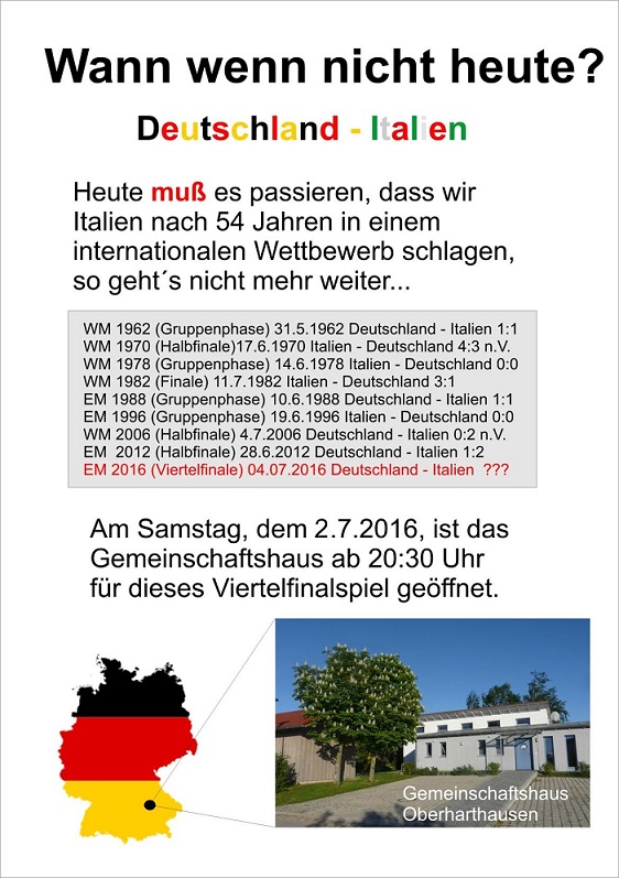 Einladung Deutschland - Italien