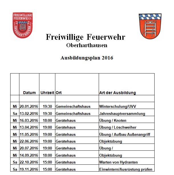 Ausbildungsplan 2016