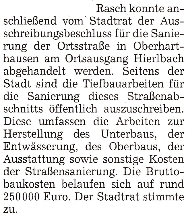 Zeitung Staßenbau