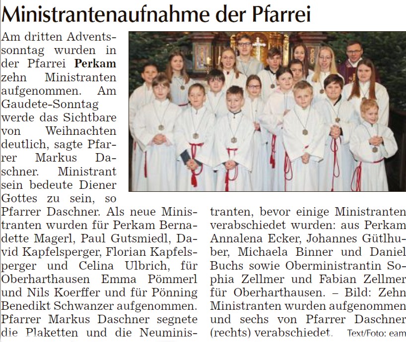 Ministrantenaufnahme