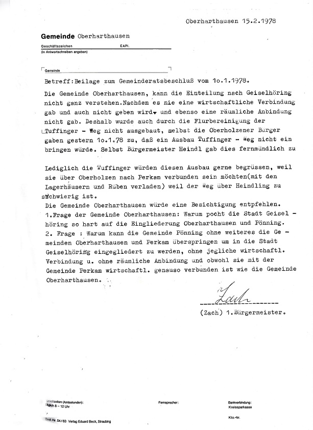 Schreiben Gemeinde