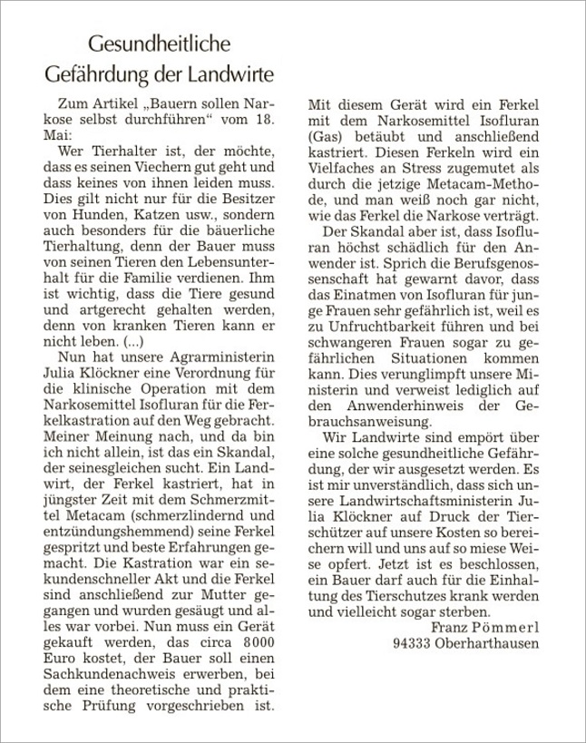 28.05.2019 gesundheitliche Gefährdung