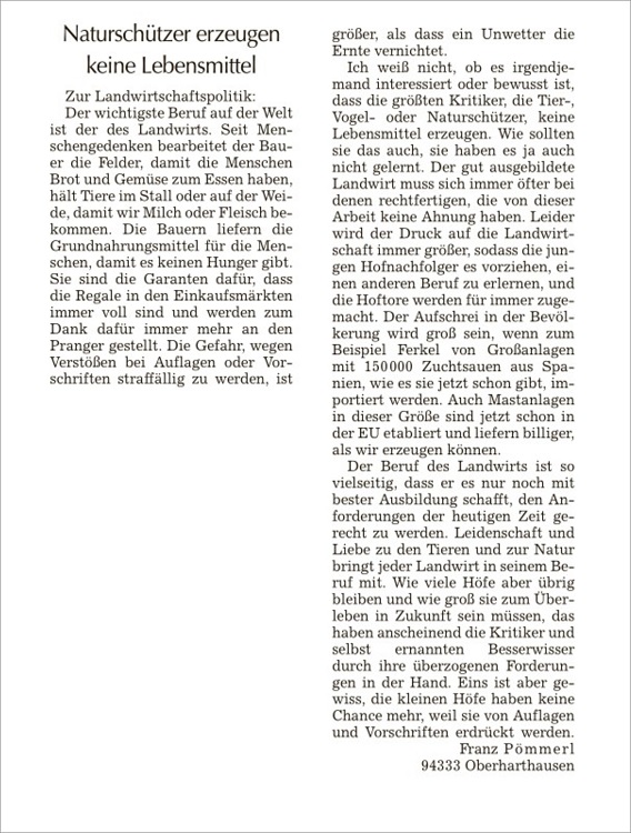 Leserbrief Pömmerl 9.3.2019