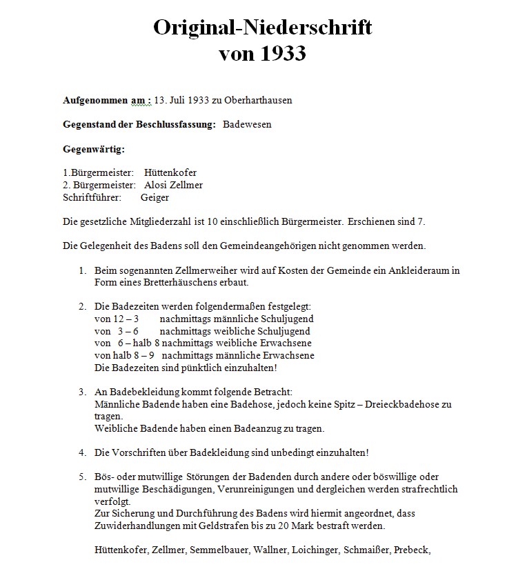 Badeordnung noch immer gültig