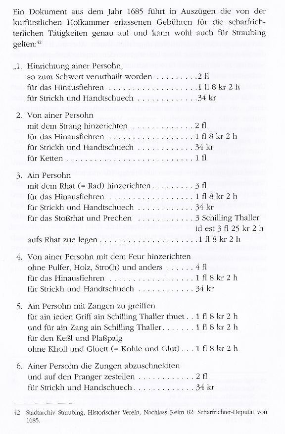 Gebührenordnung Scharfrichter