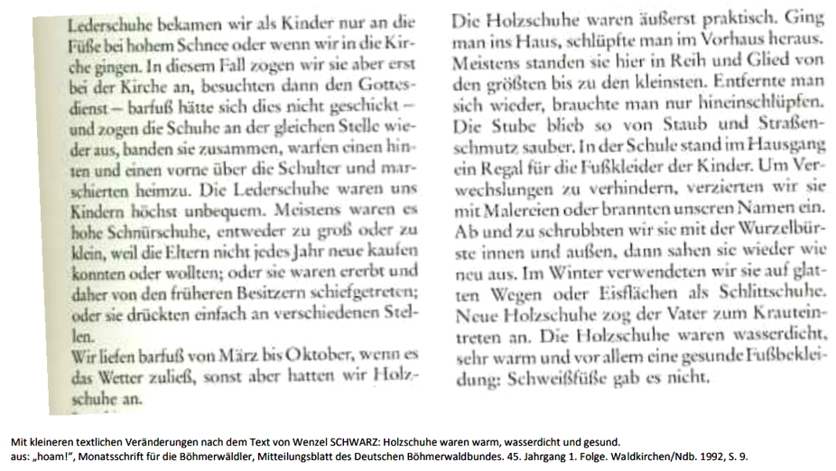 Holzschuhe Text
