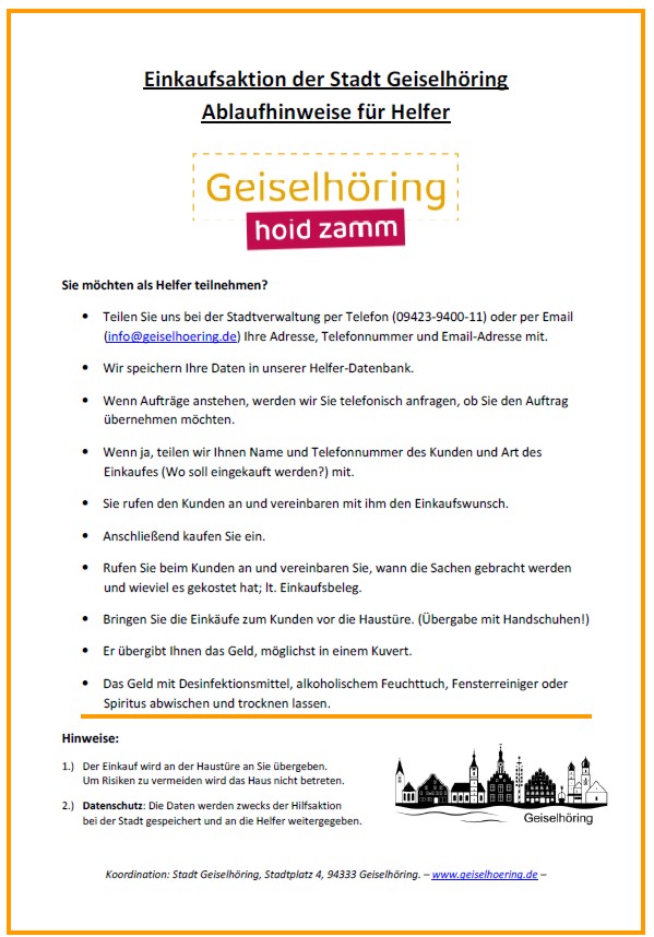 Einkaufsaktion Helfer