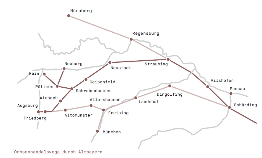Ochsenhandelswege durch Altbayern