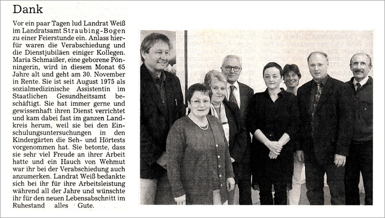 Verabschiedung in Rente