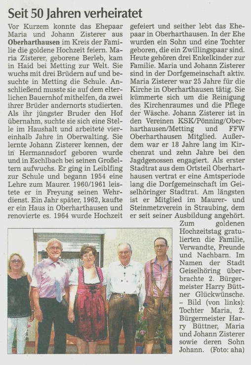 Goldene Hochzeit Zisterer 1