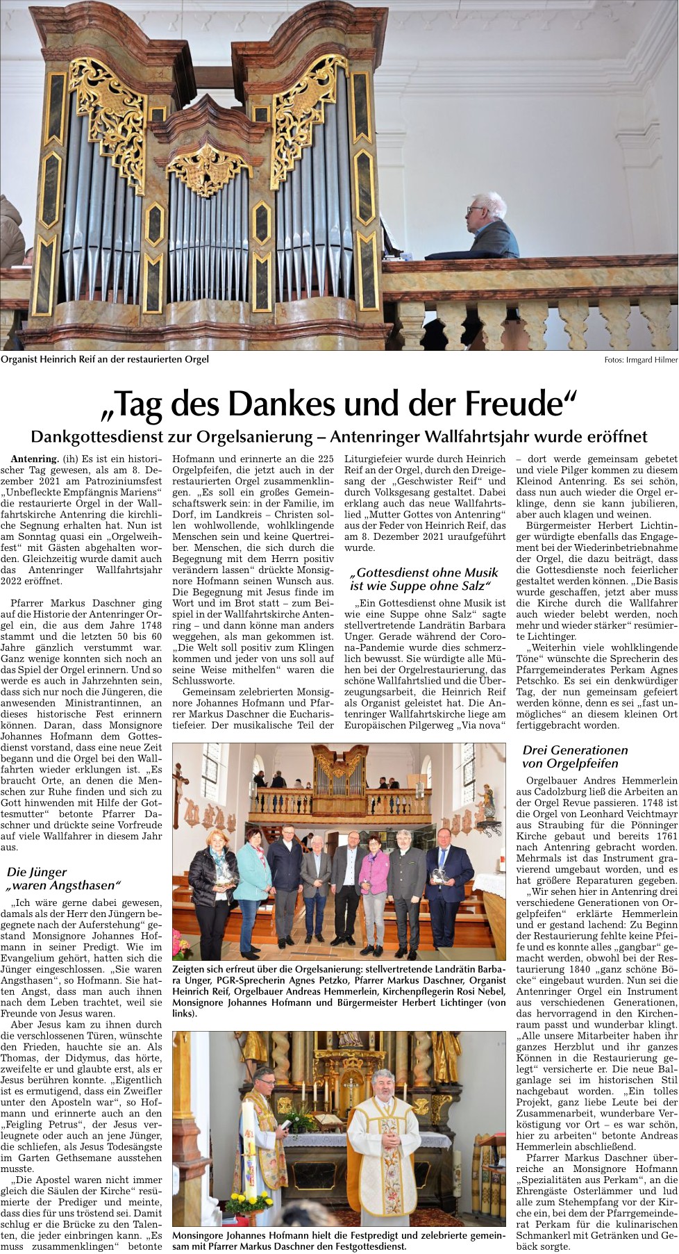 2022 04 27 Allgemeine Laber Zeitung Tag des Dankes und der Freude