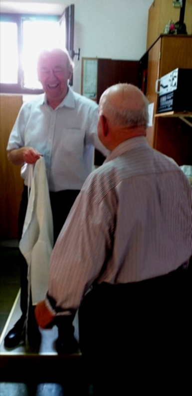 Gstanzl Danner Sepp und Pfarrer Hanauer