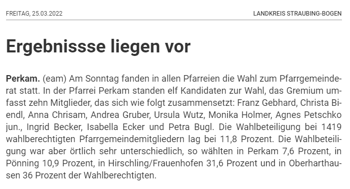 Gesamtergebnis Zeitung