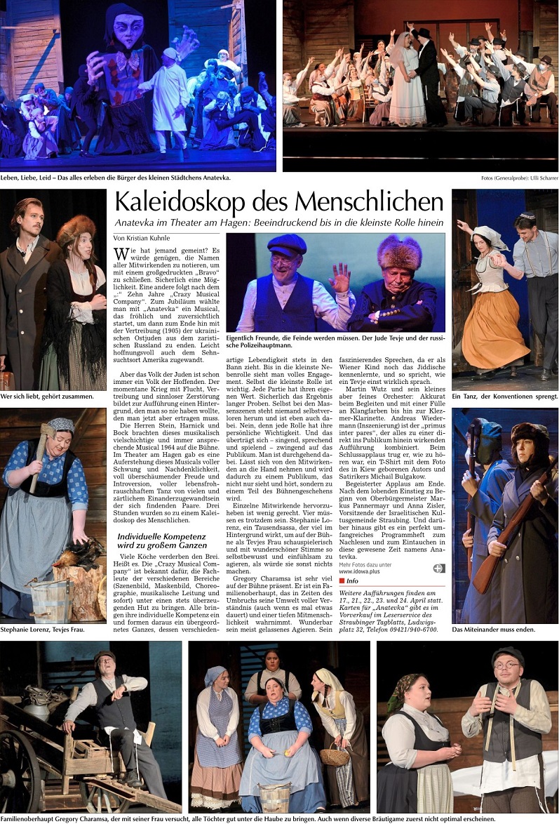 2022 04 11 Straubinger Tagblatt Kaleidoskop des Menschlichen