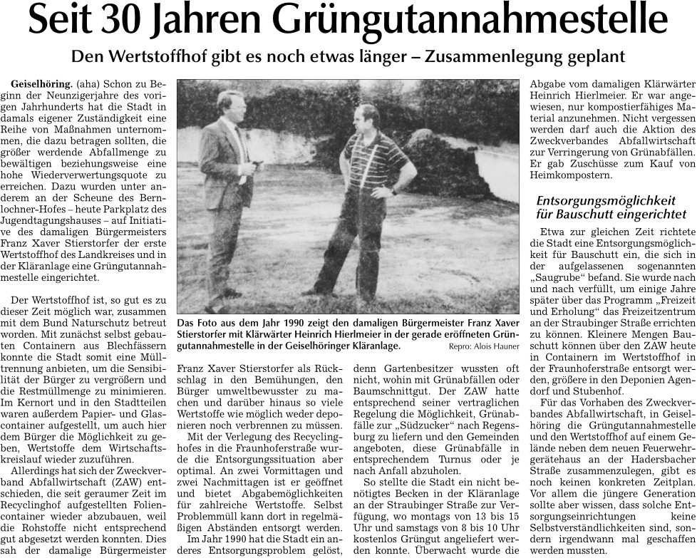 2021 12 06 Allgemeine Laber Zeitung Seit 30 Jahren Gruengutannahmestelle