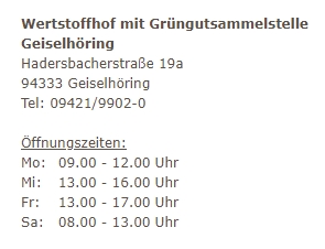 Öffnungszeiten