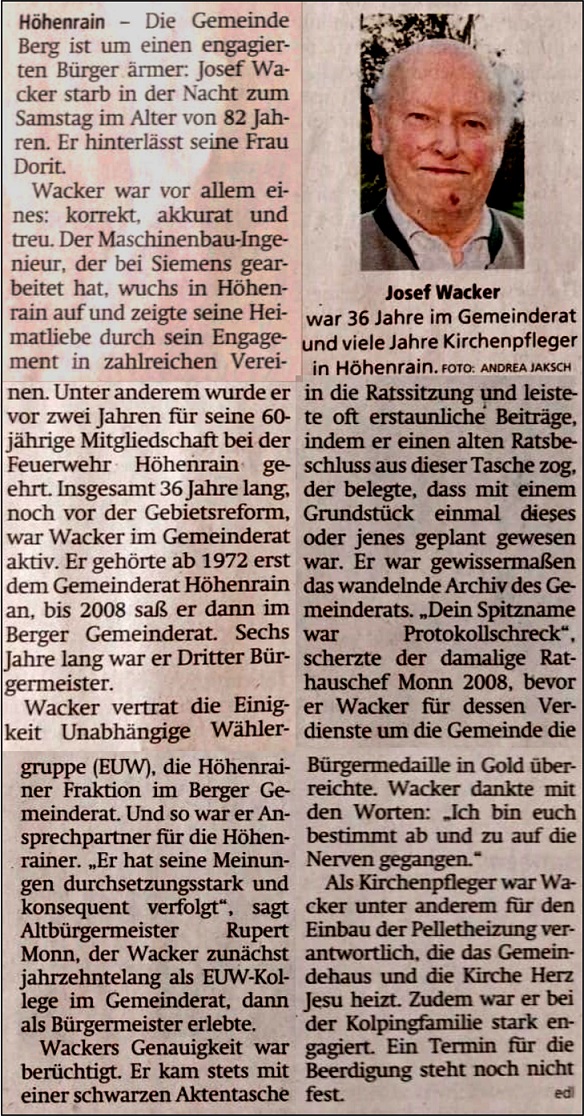 Artikel Josef Wacker