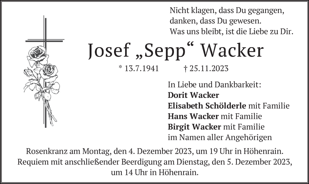 josef wacker traueranzeige ed038c9b b9b1 4ecb a5f0 ae9ee68aba53