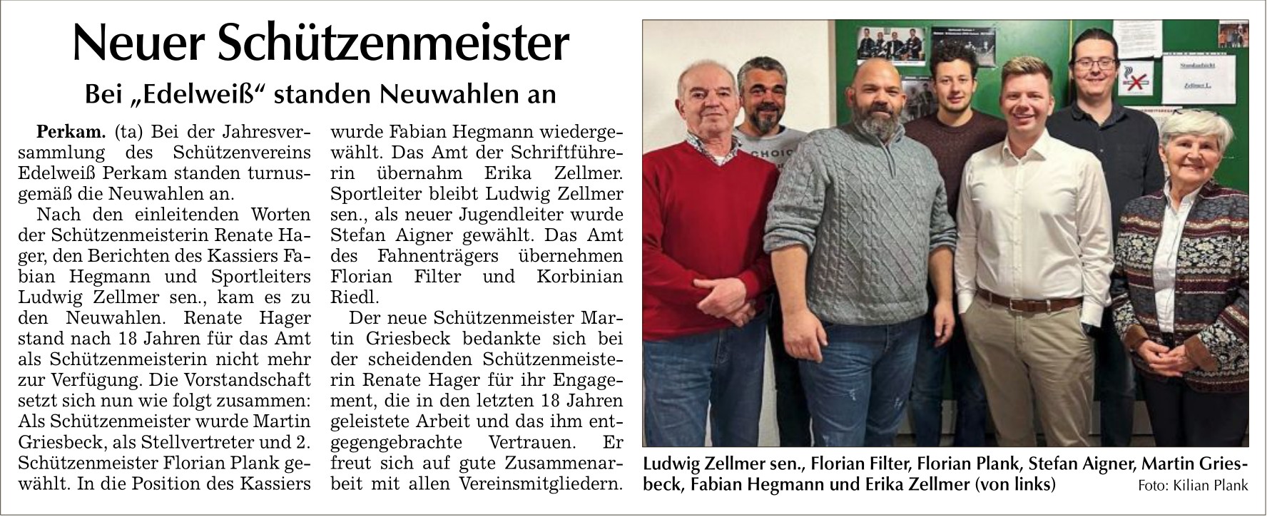 2024 01 26 Straubinger Tagblatt Neuer Schutzenmeister