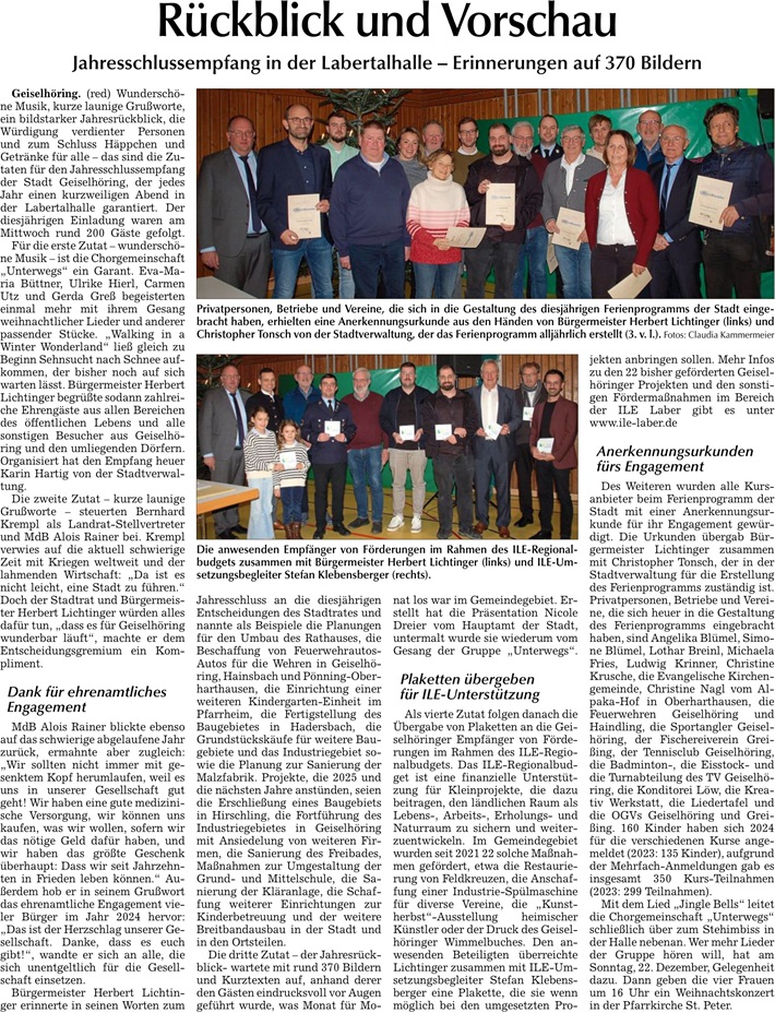 2024 12 14 Allgemeine Laber Zeitung Ruckblick und Vorschau