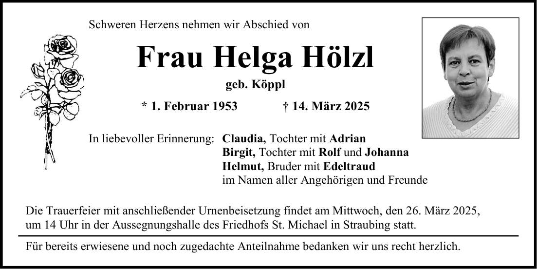 Helga Traueranzeige