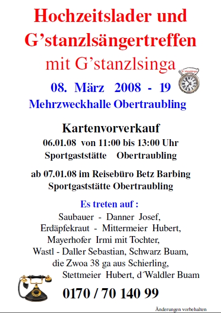 Hochzeitslader Gstanzlsängertreffen