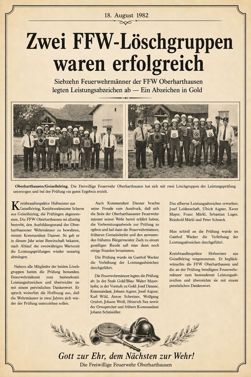 FFW Leistungsabzeichen 1982