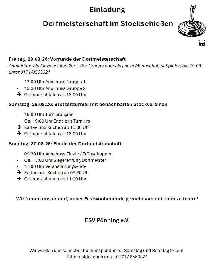 Dorfmeisterschaft ESV Pönning